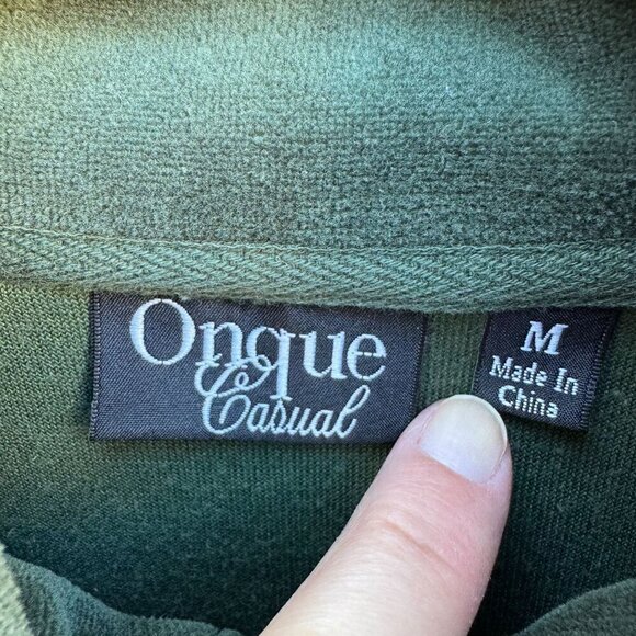 Onque Casual Vintage Womens Green Quilted Front Velour High Collar Zip Jacket M - Picture 5 of 9